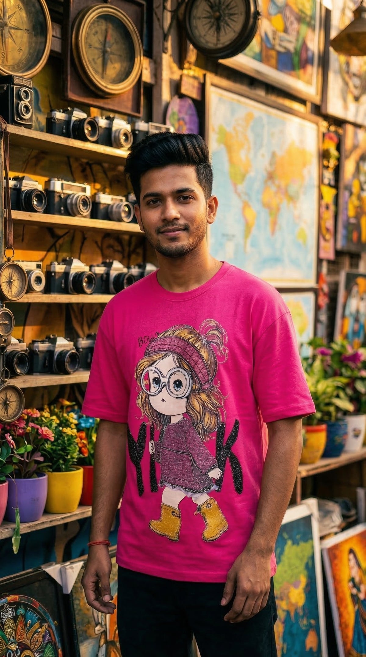 Graphic Print Oversized Tee — Premium Heavyweight Cotton — view 5