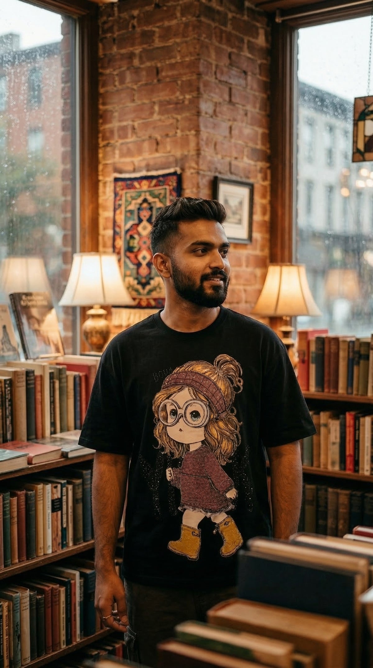 Graphic Print Oversized Tee — Premium Heavyweight Cotton — view 8