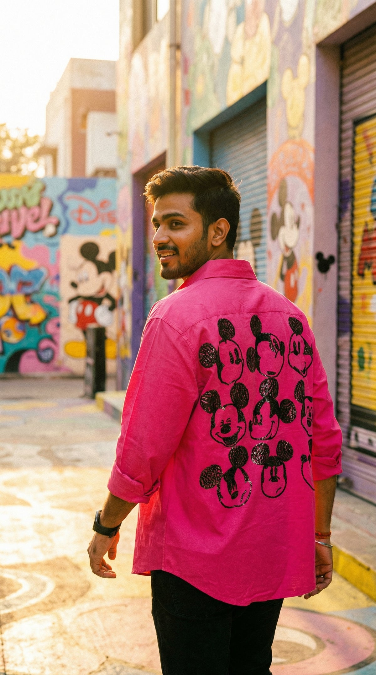 Retro Character Print Oversized Shirt — Premium Streetwear Fit — view 3