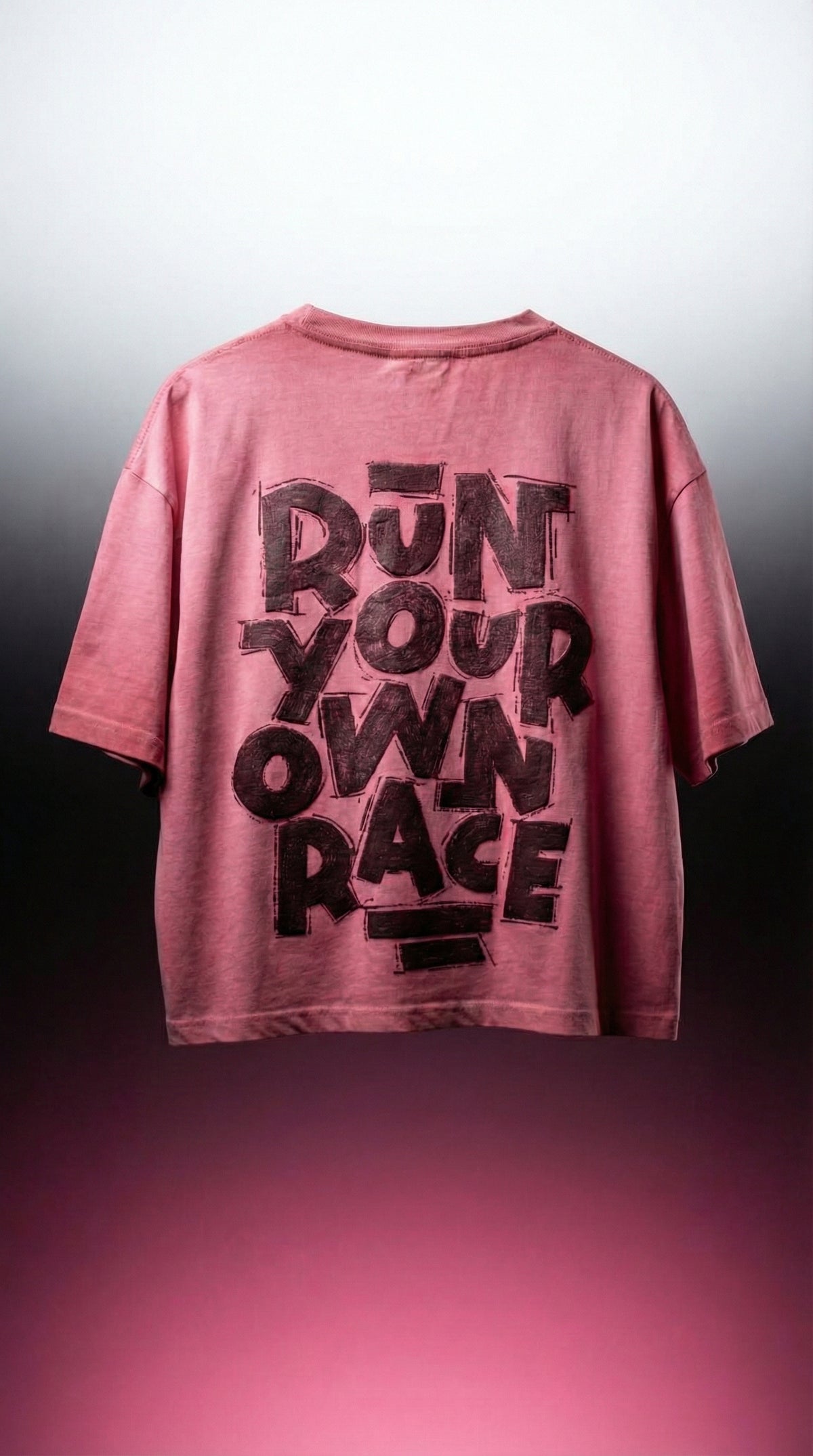 Cartoon-Print Oversized Tee — Pink Heavyweight Cotton Fit — view 2