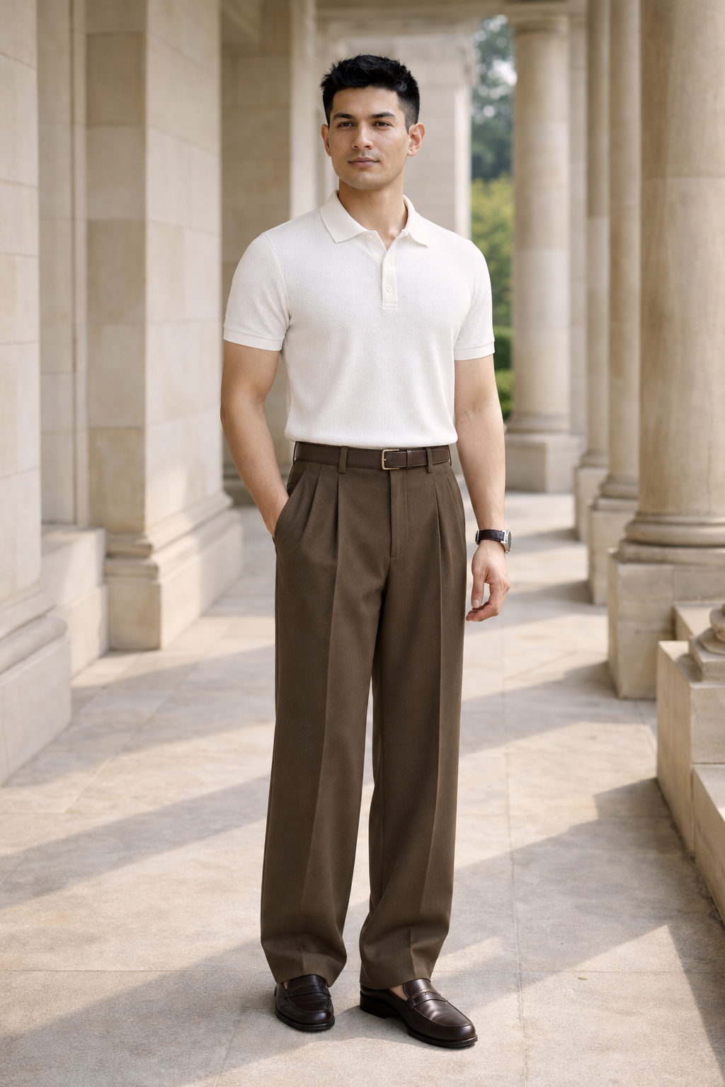 SANKI White Relaxed Fit Casuals T-shirt for Men