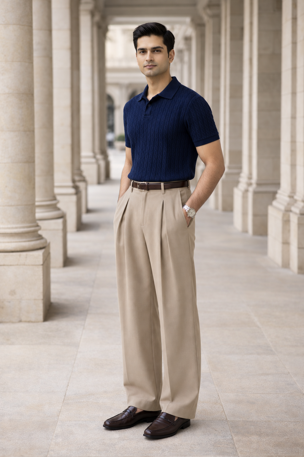 SANKI Blue Regular Fit Casuals T-shirt for Men