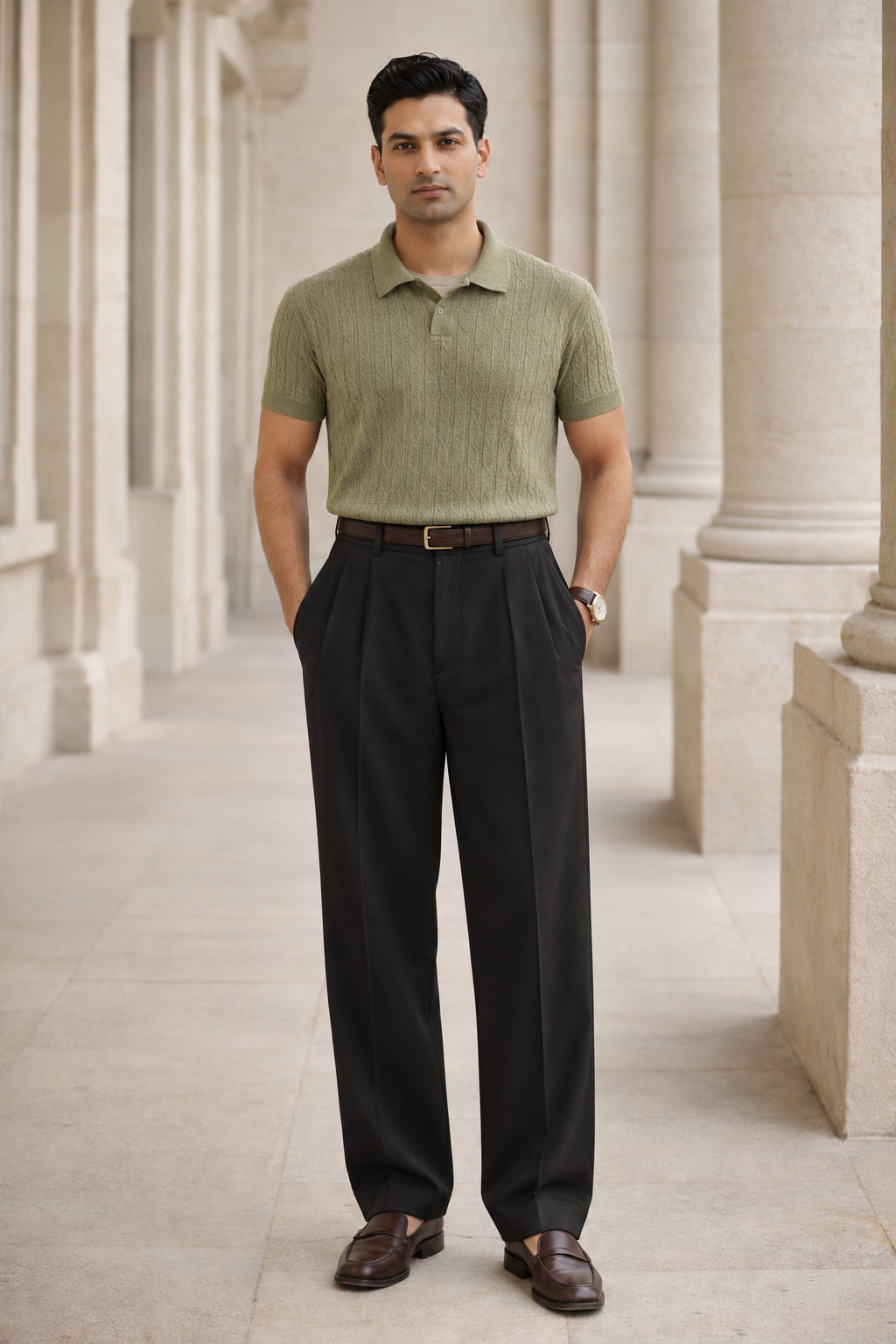 SANKI Green Regular Fit Casuals T-shirt for Men
