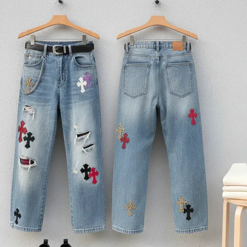 Chrome Heart Bottom Jeans - Sanki