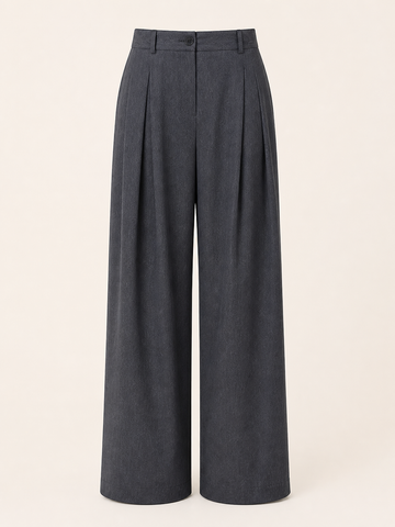Wide Slate Trousers — Baggy Fit, Grey