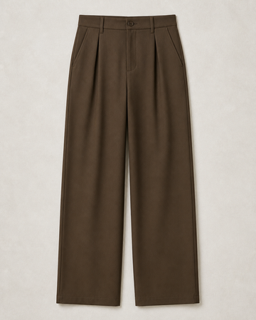 Wide Stance Trousers Baggy Fit — Brown