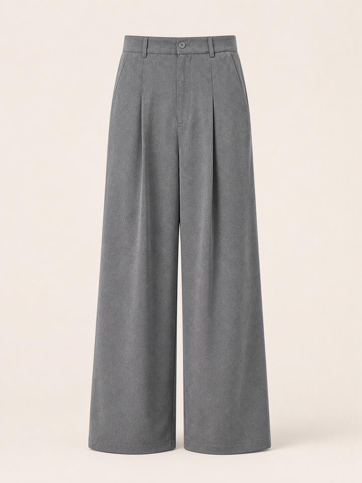 Slate Wide Leg Trouser — Baggy Fit, Grey