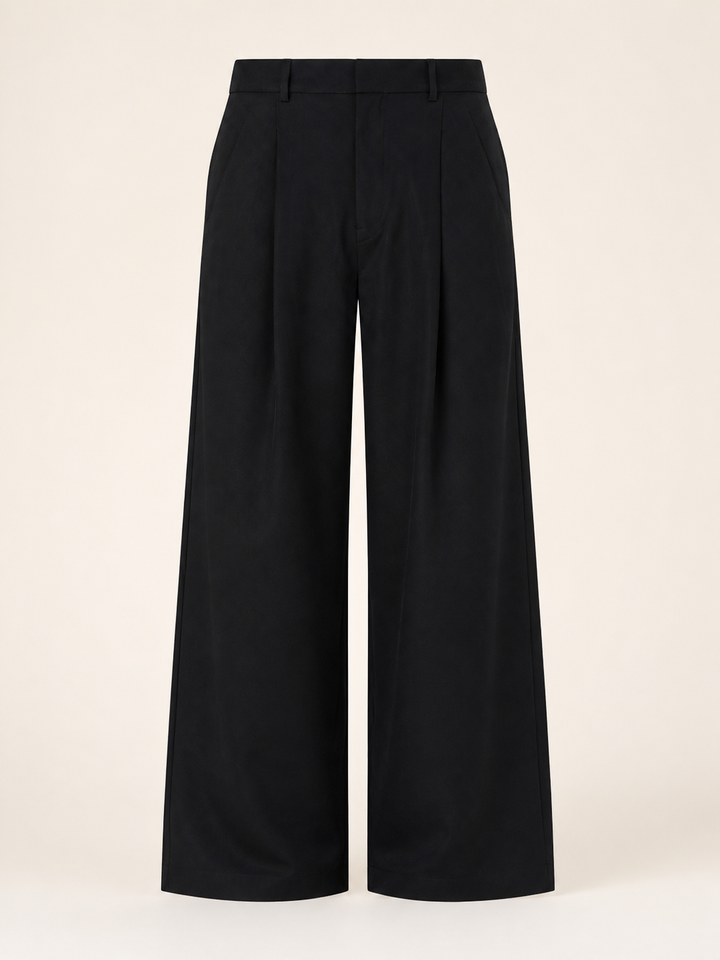Void Wide Leg Trouser Baggy Fit — Black