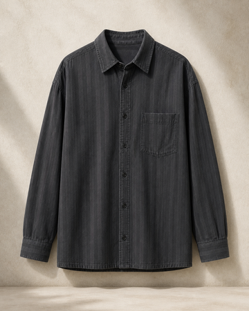 Shadow Stripe Overshirt Oversized — Blue