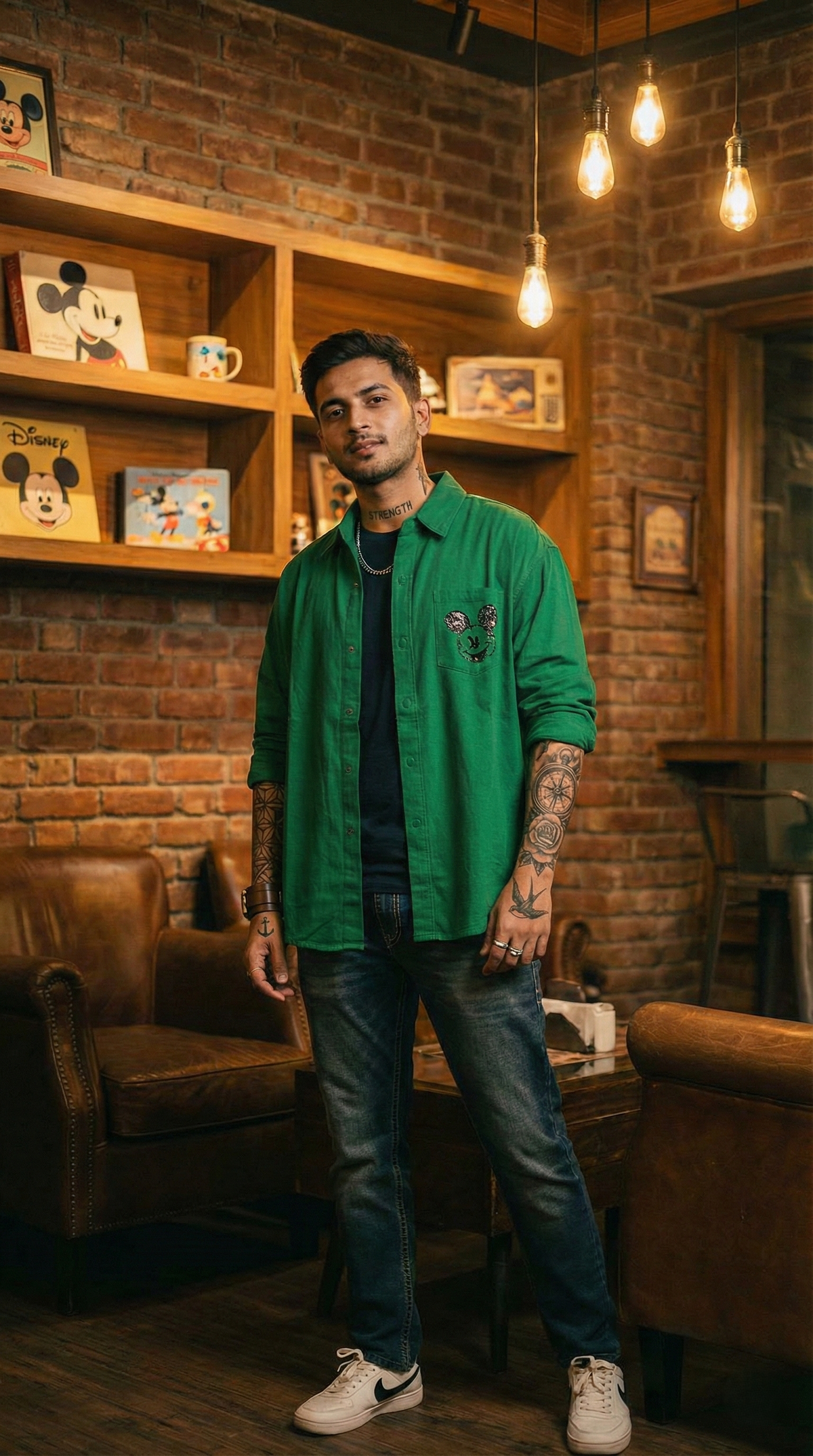 Retro Character Print Oversized Shirt — Premium Streetwear Fit — view 7