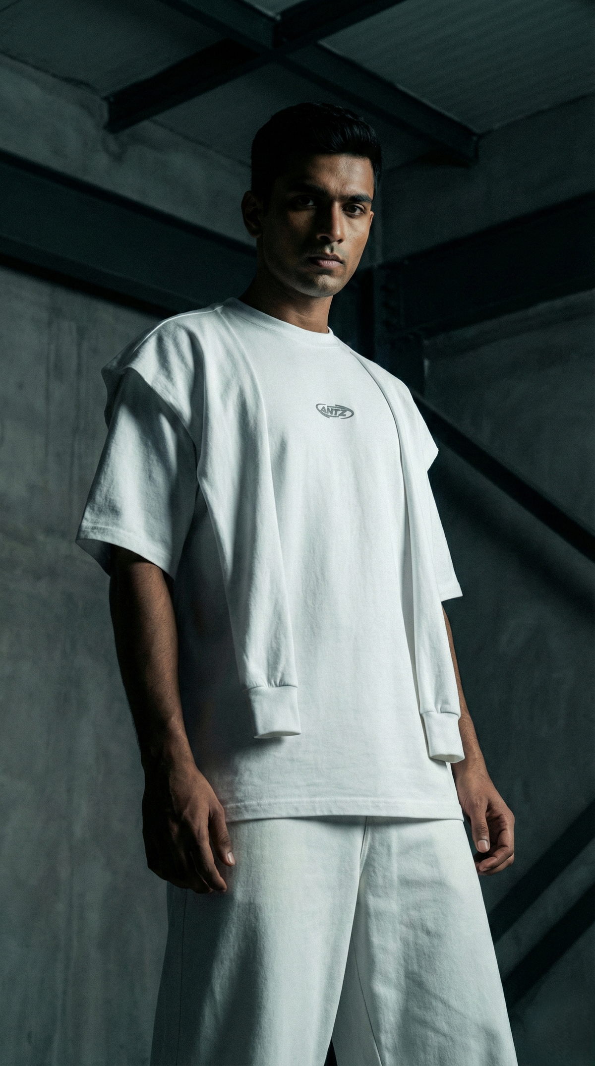 Silent Statement Oversized Fit Tee — Premium Grey — view 2