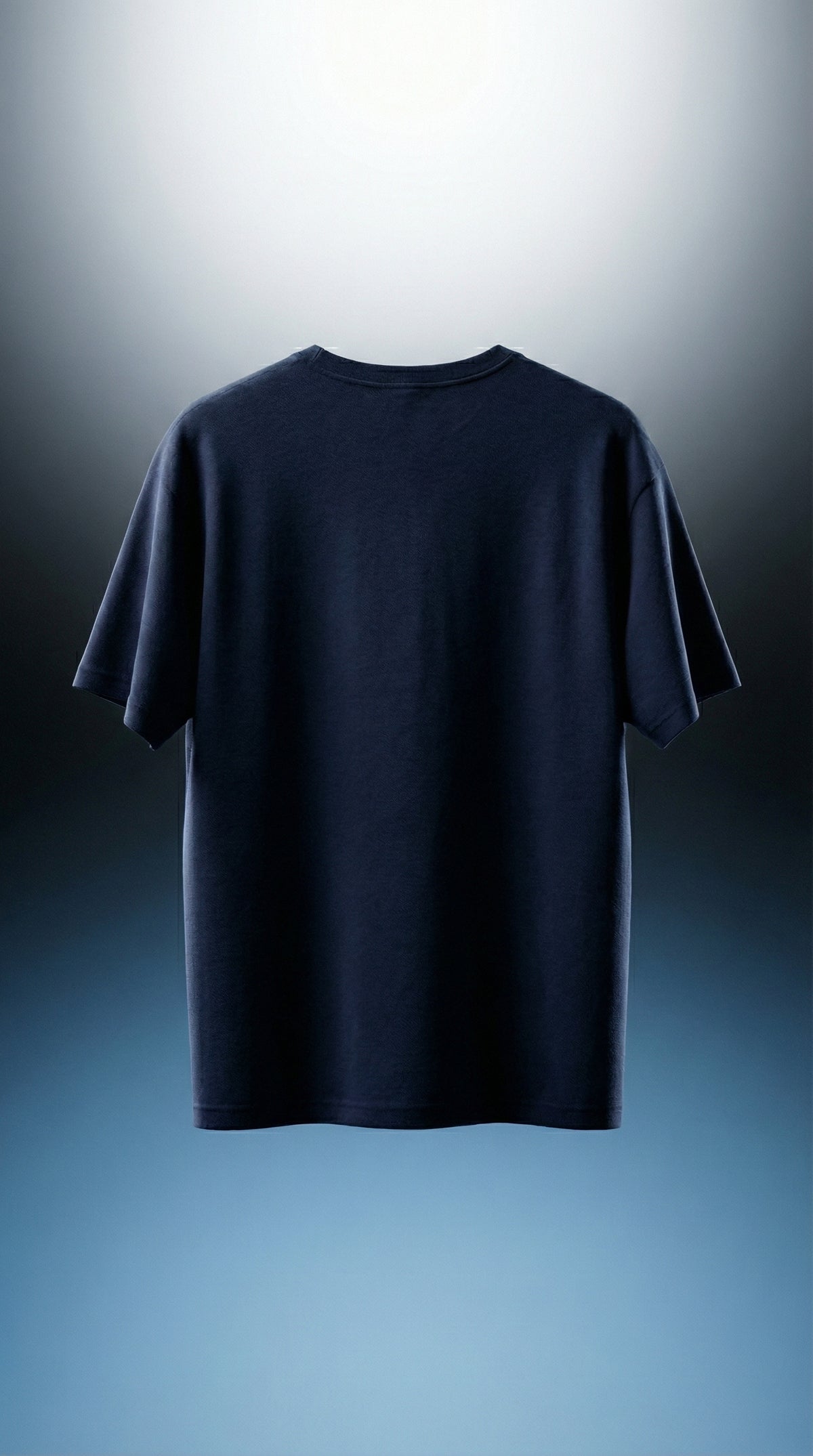 Mushroom Print Oversized Tee — Navy Streetwear Fit — view 5