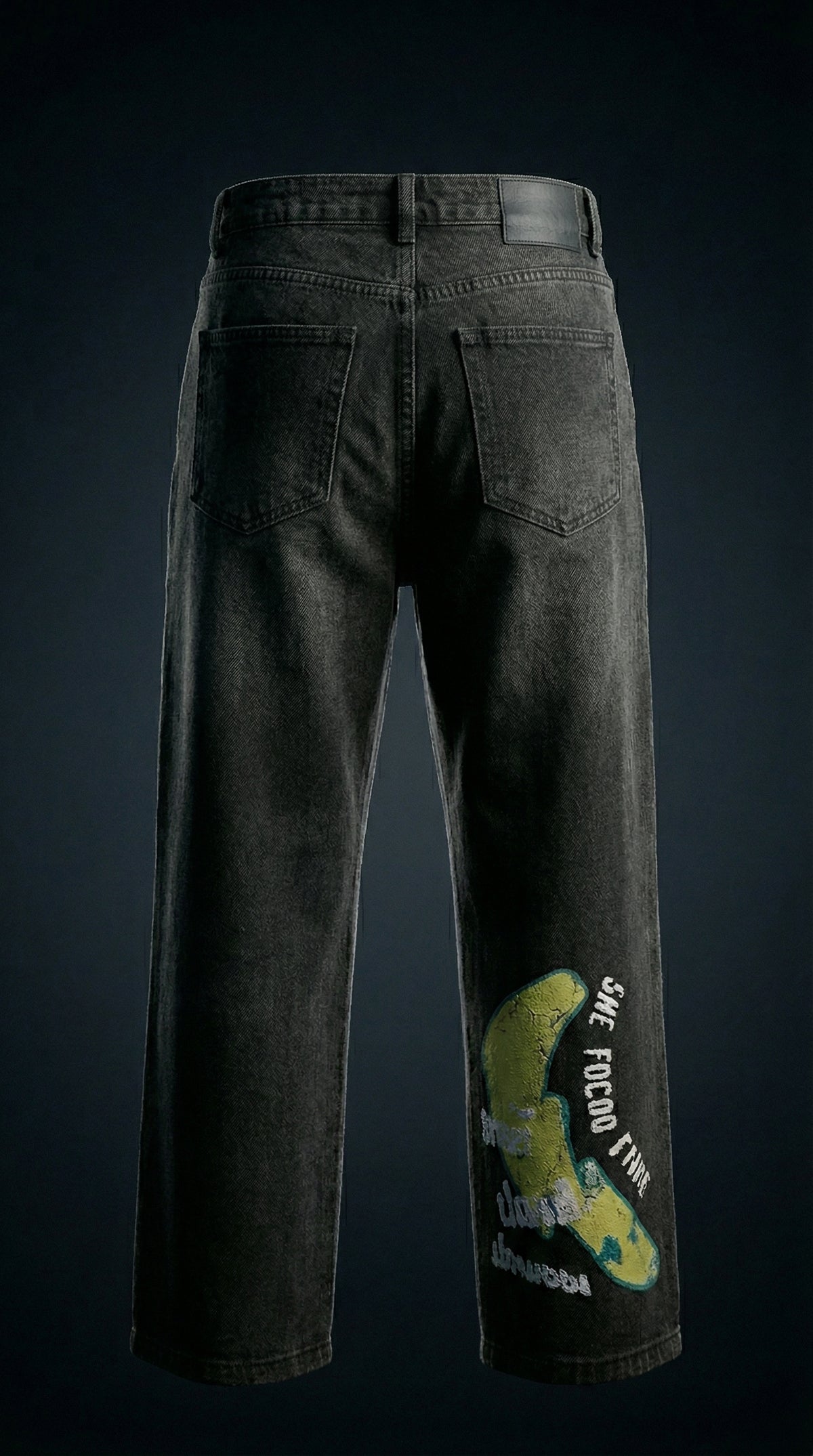 Digital Drip Jeans — Black Distressed Denim — view 2