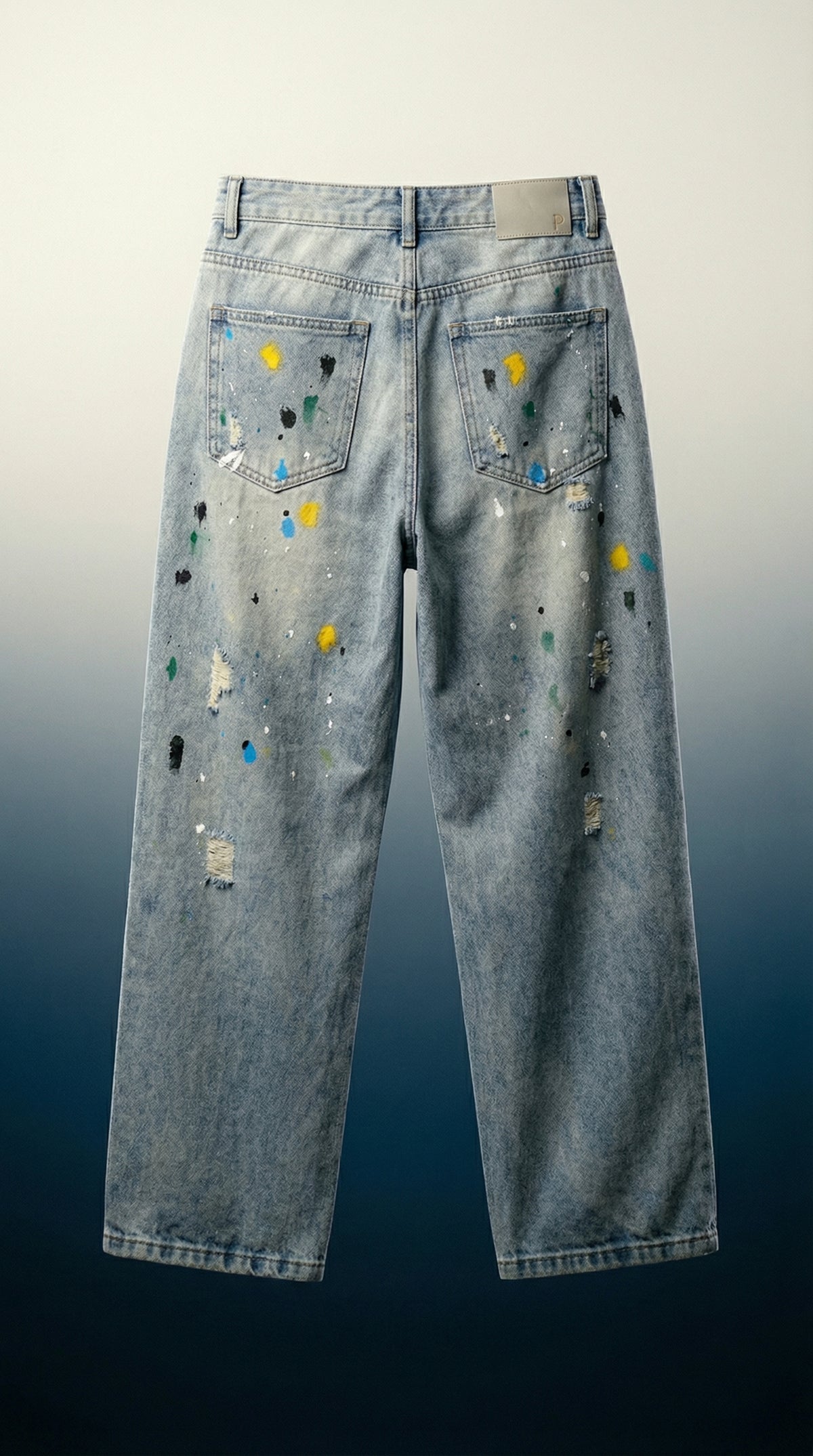 Grey Relaxed Fit Jeans — Premium Denim — view 2