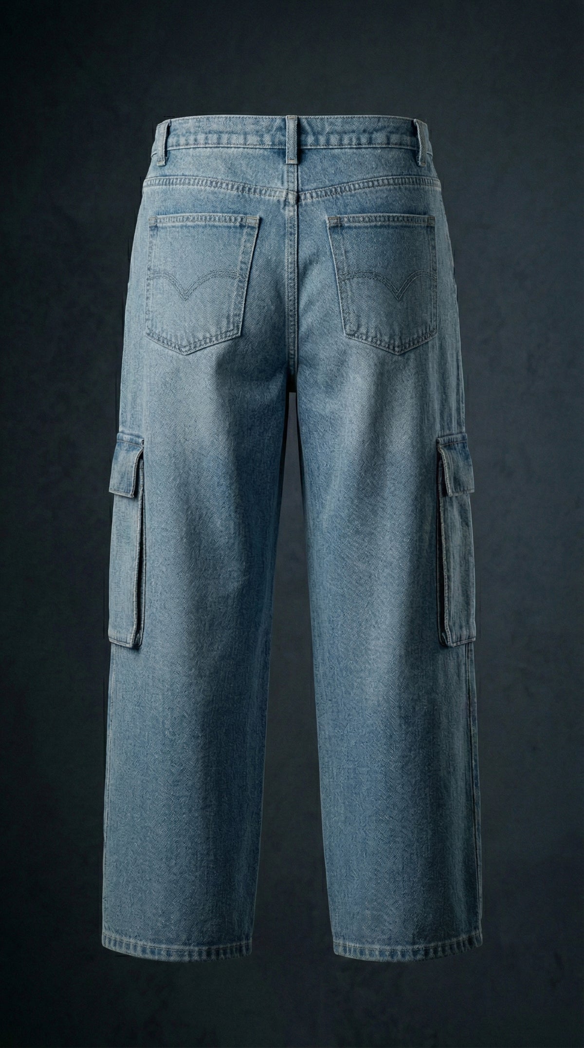 Blue Straight-Fit Denim Jeans — Classic Wash — view 2
