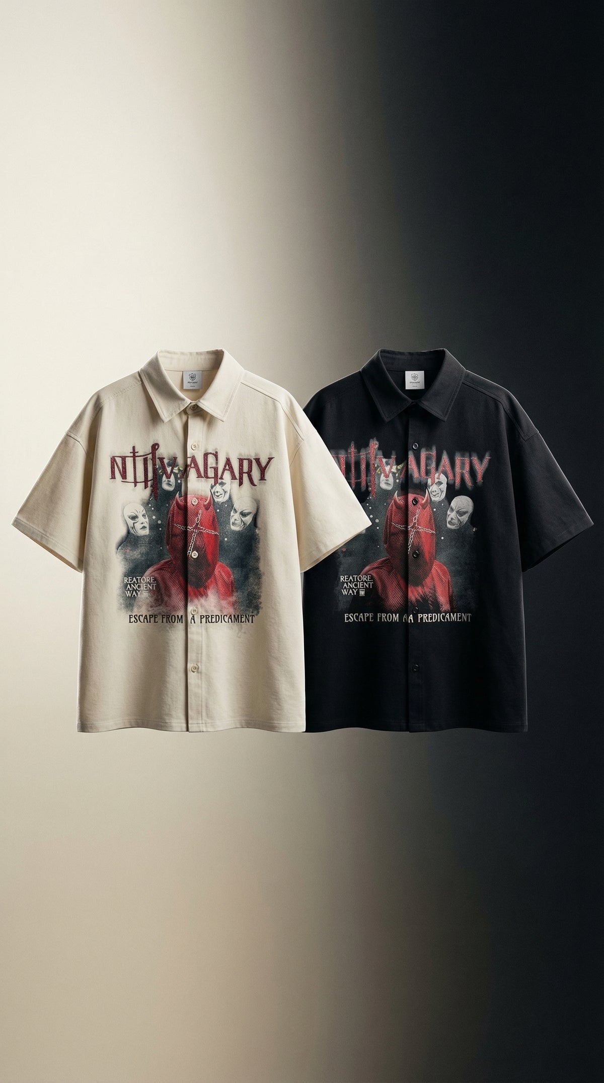 Escape Oversized Shirt — Camp Collar Premium Streetwear — view 5