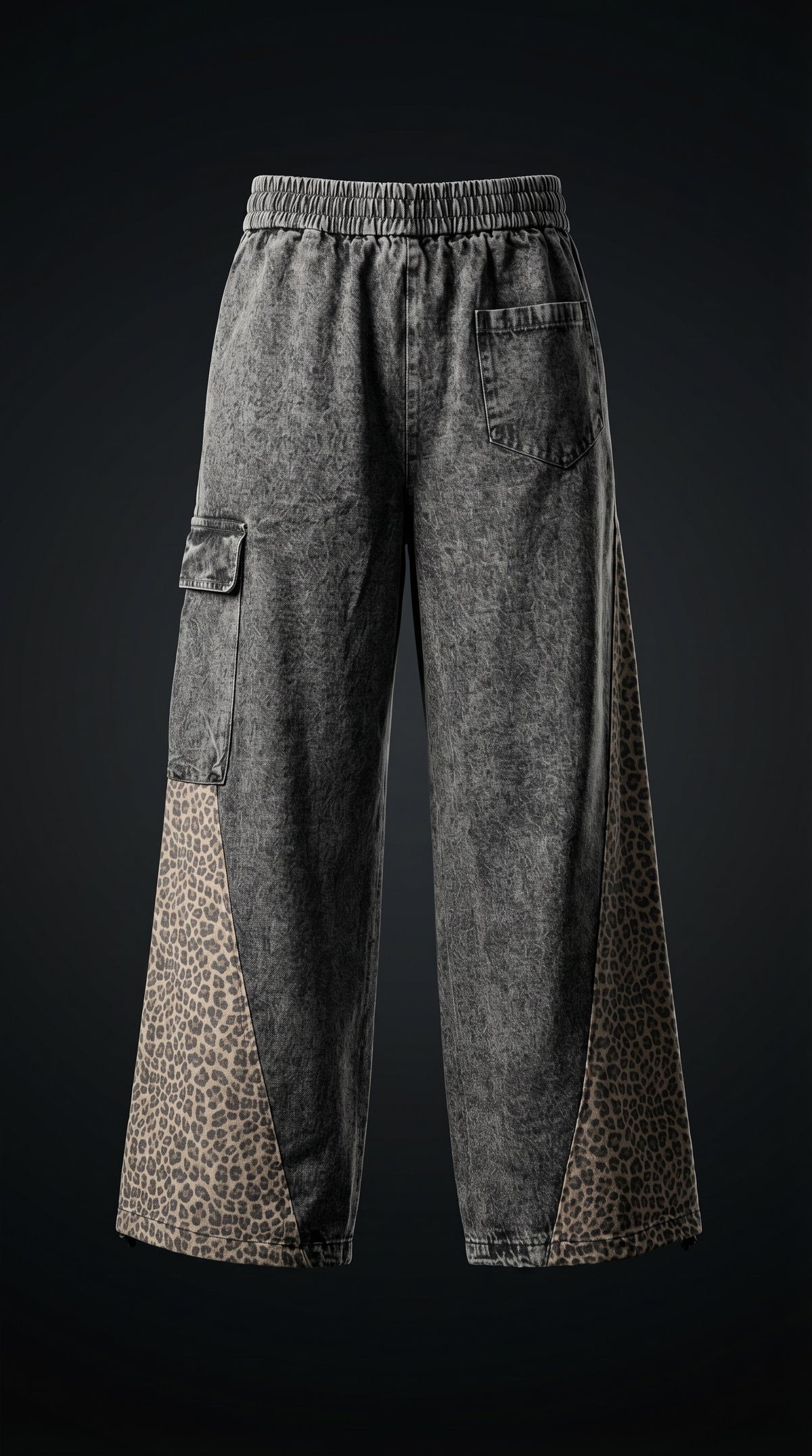Smiley Patches Jeans — Multicolor Tapered Fit with Elasticated Waist — view 2