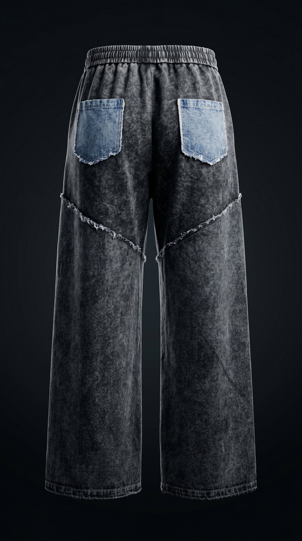 Grey Relaxed Fit Jeans — Tapered Silhouette, Elasticated Waist — view 2