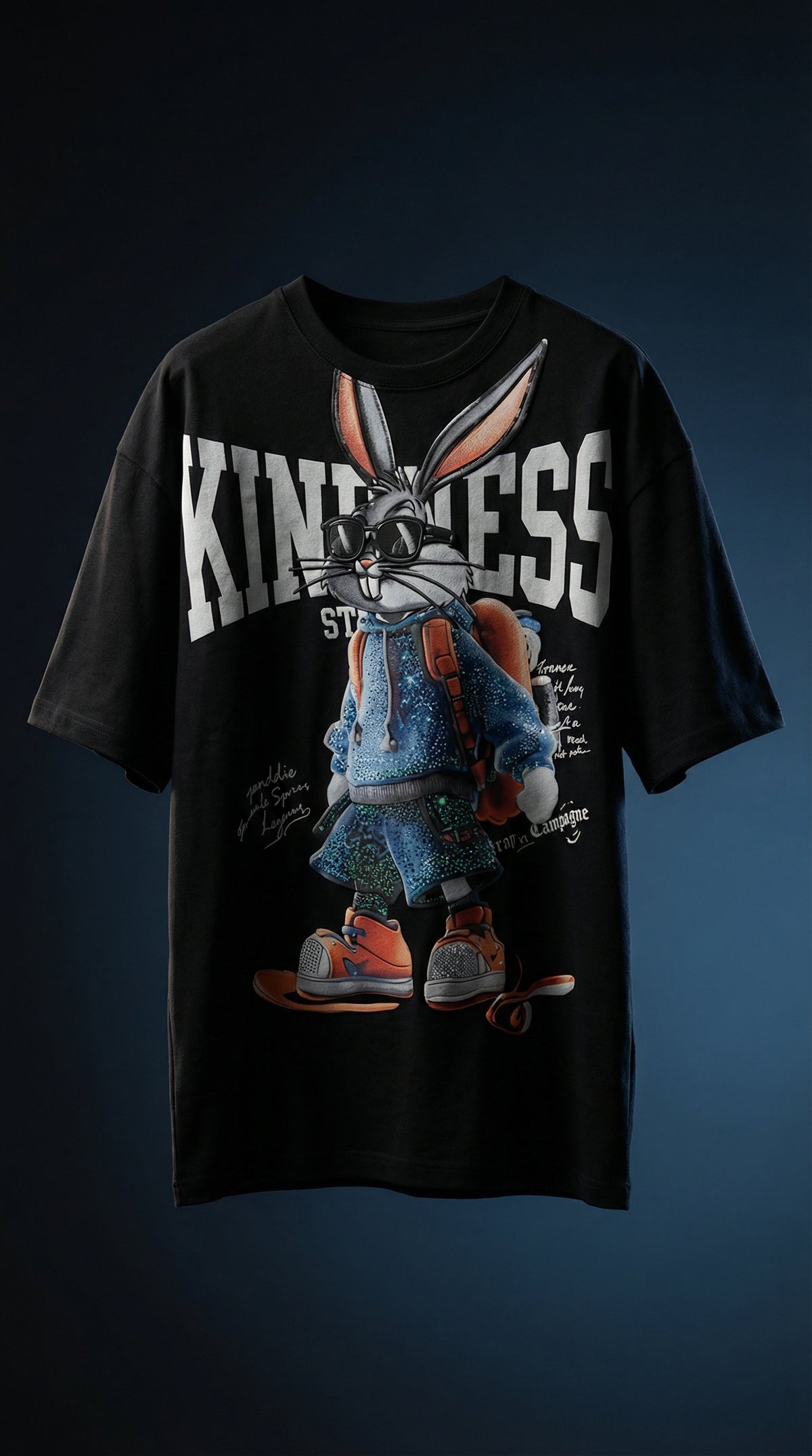 Rabbit Graphic Oversized Tee — Premium Drop Shoulder Fit — view 6