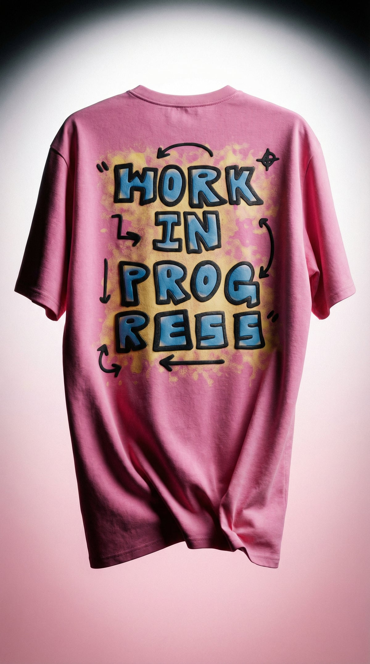 Cute Girl Graphic Oversized Tee — Pink Streetwear Fit — view 3