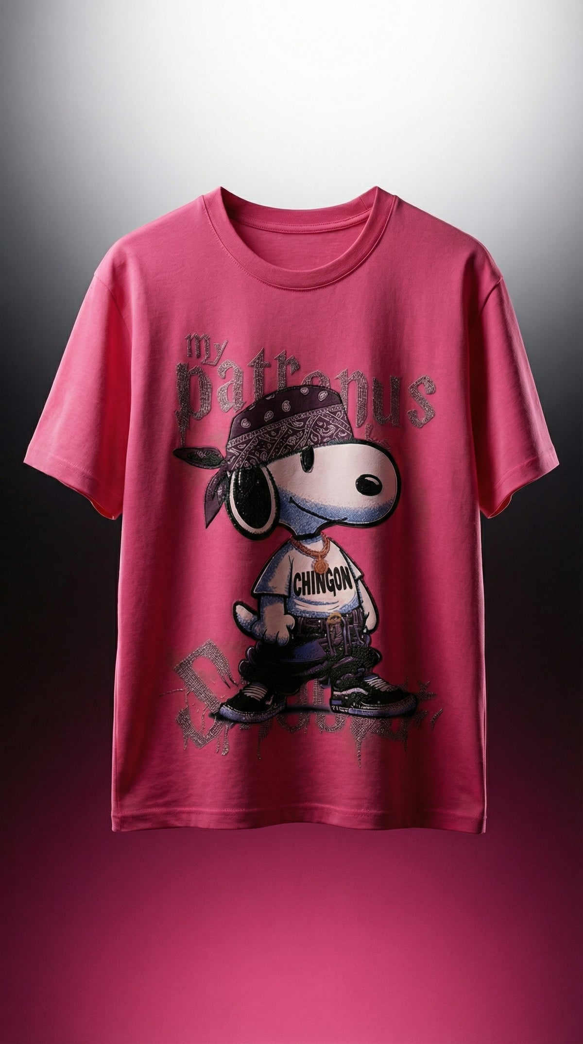 Animated Character Graphic Tee — Pink Oversized Fit — view 2