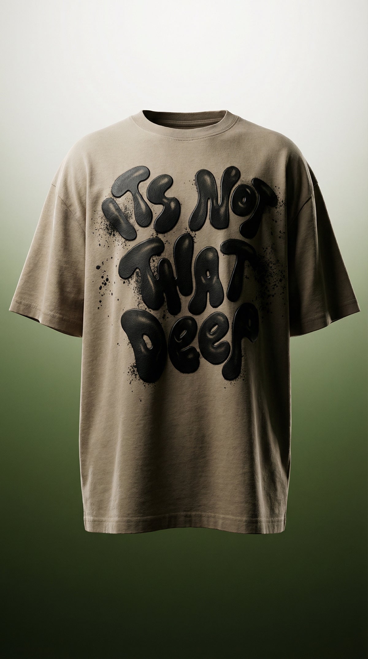 Abstract Cartoon Oversized Tee — Brown Premium Fit — view 4