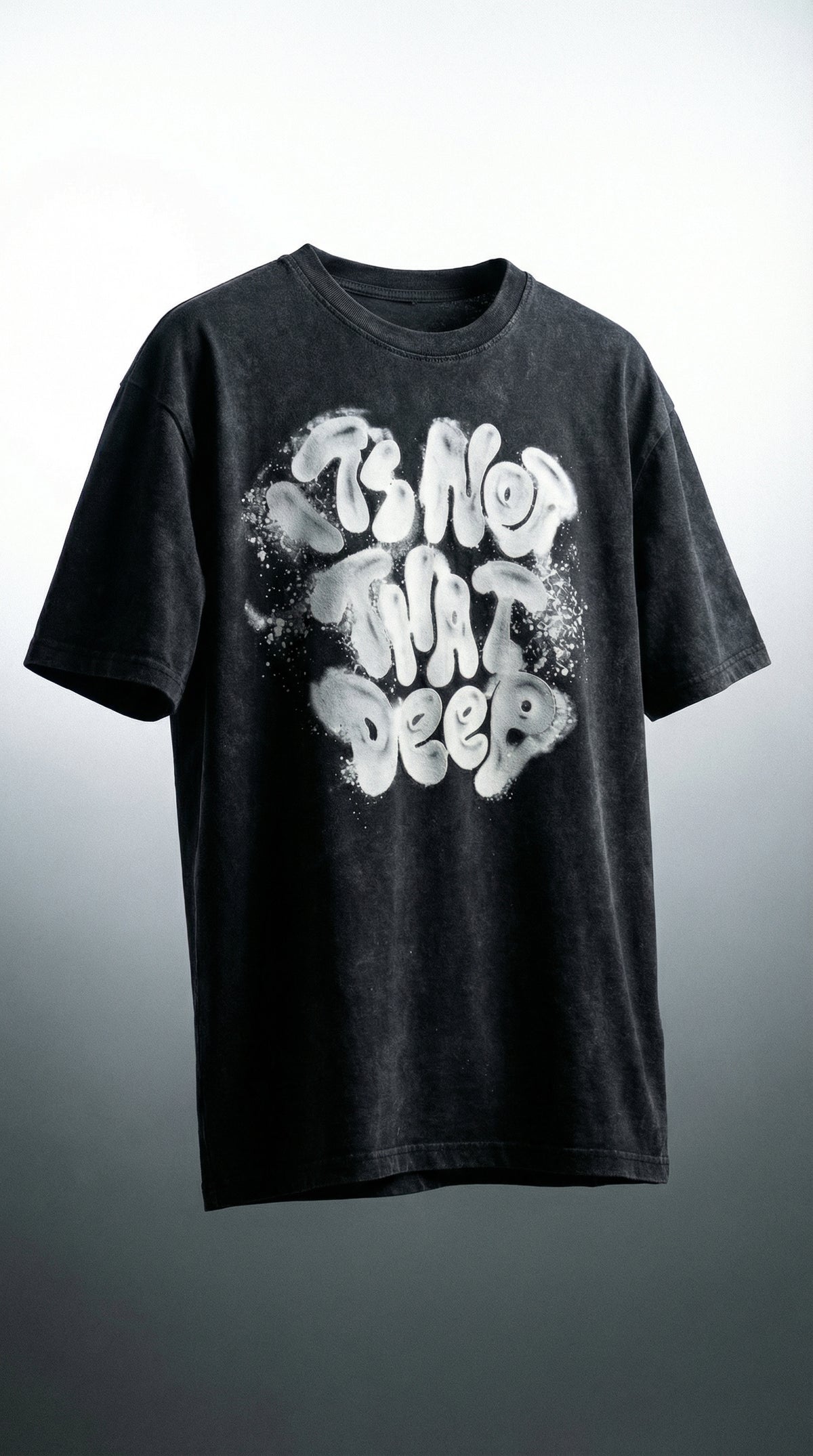 Abstract Cartoon Oversized Tee — Black Relaxed Fit — view 3