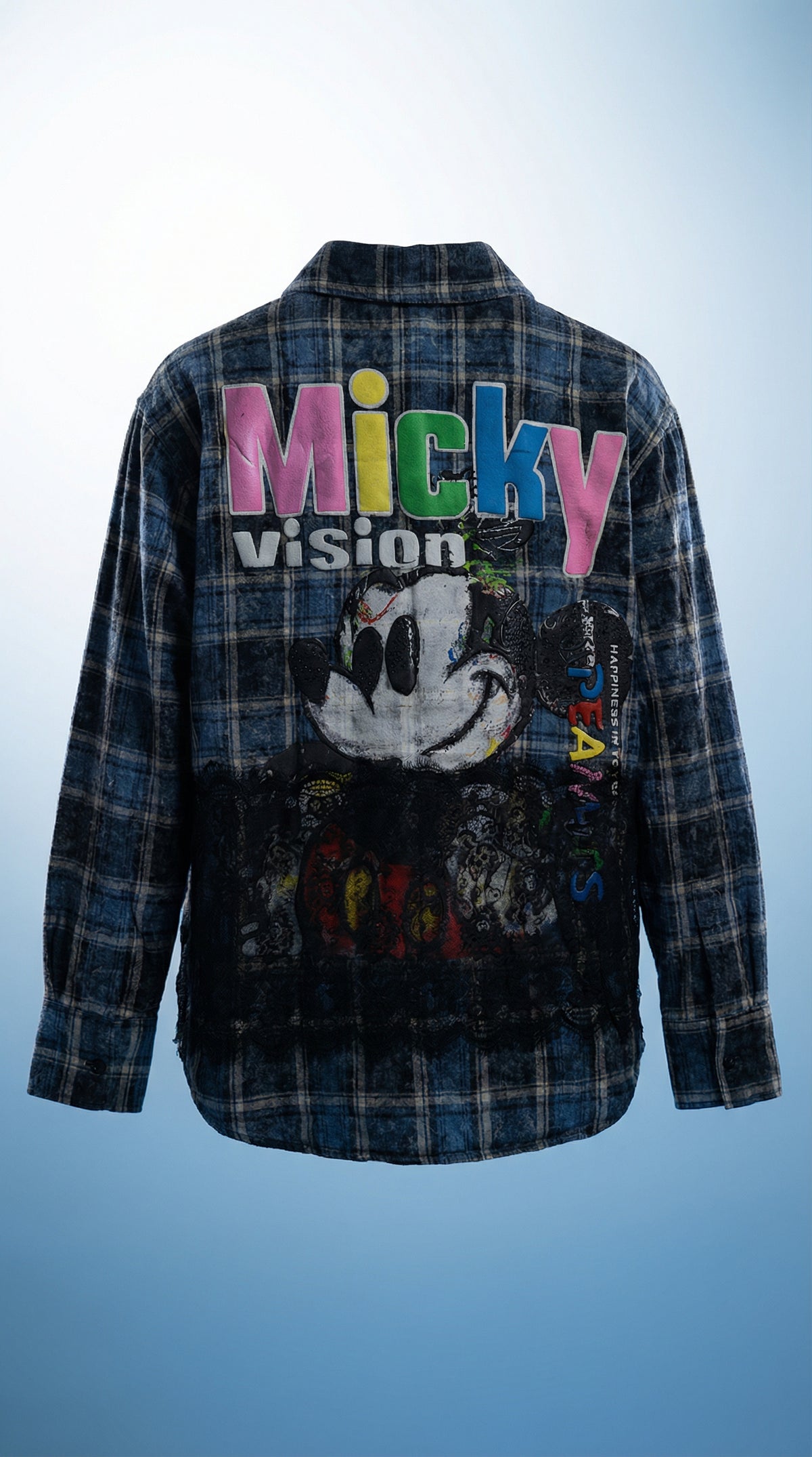 Cartoon Graphic Oversized Shirt — Blue Comfort Fit — view 2