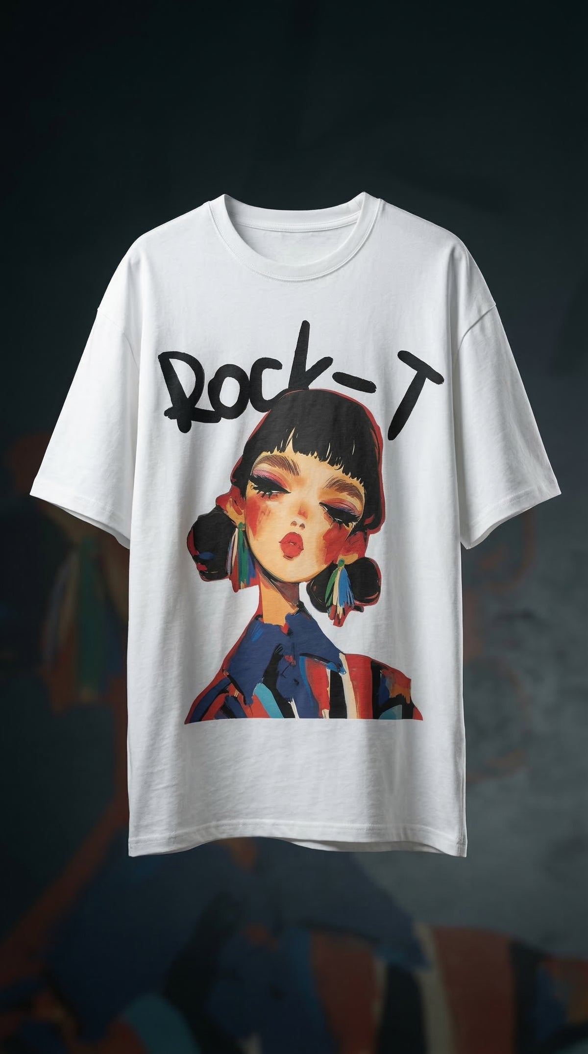 Rock Graphic Oversized Tee — Heavyweight Cotton Fit — view 3