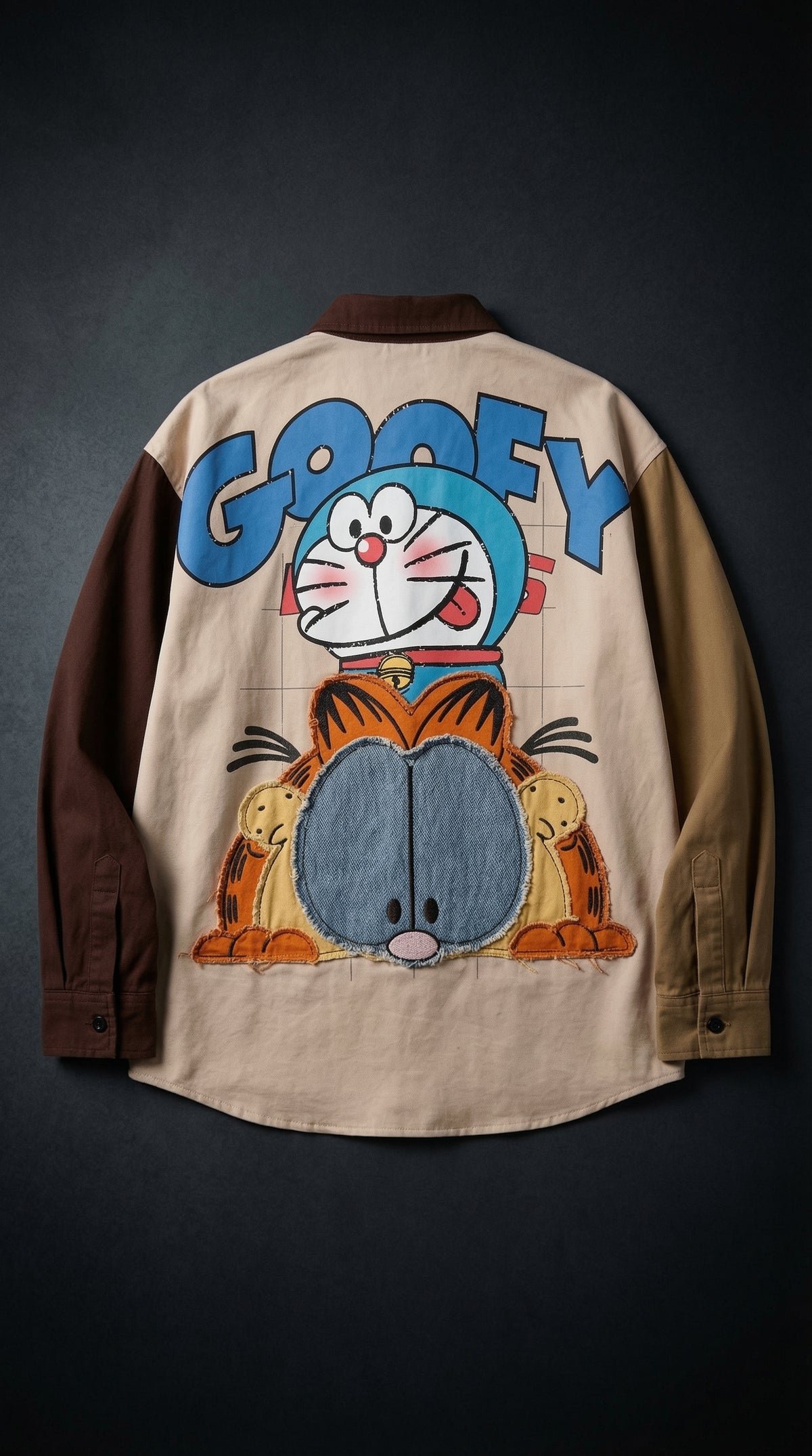 Cartoon Hound Introvert Club Oversized Shirt — Relaxed Fit — view 5