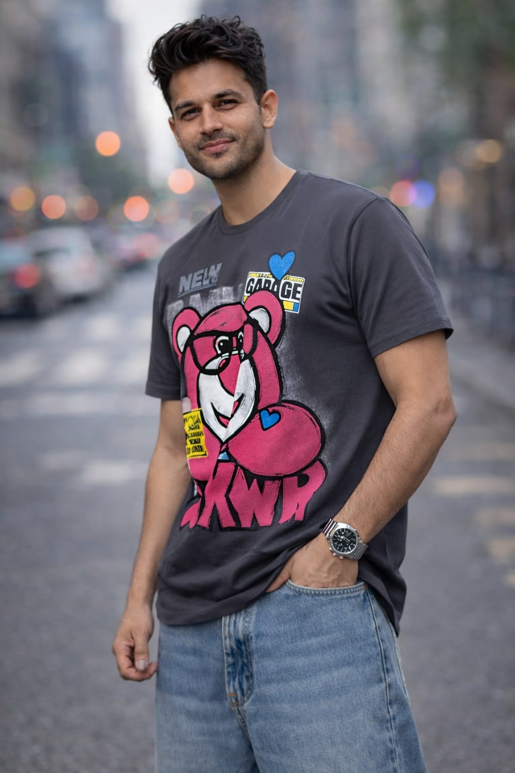 Pink Hype Teddy Oversized Tee — Soft Cotton Fit — view 19