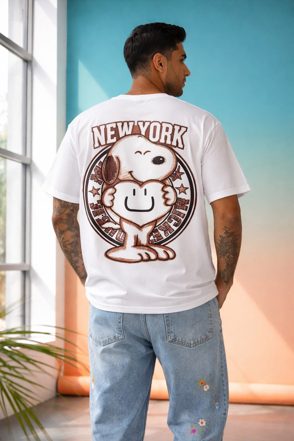 Scholar Dog Oversized Tee — Premium Cotton Drop Shoulder — view 4