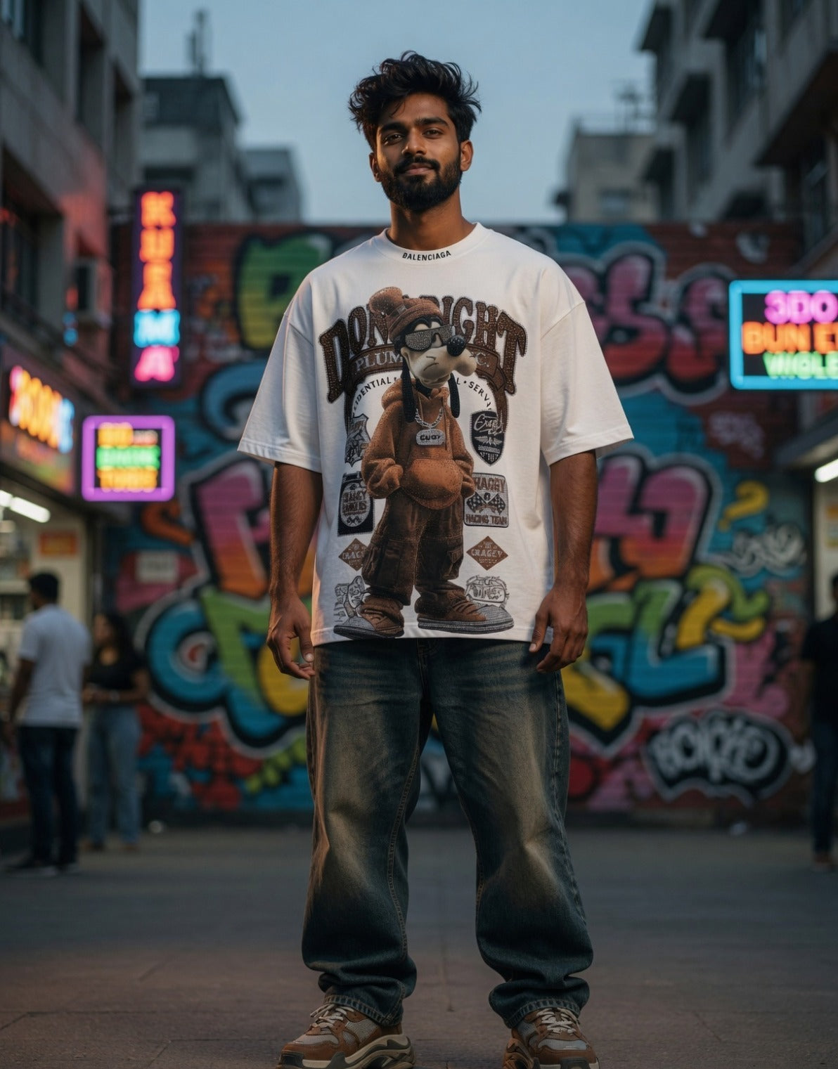 Graphic Bio-Washed Tee — Boxy Oversized Fit — view 3