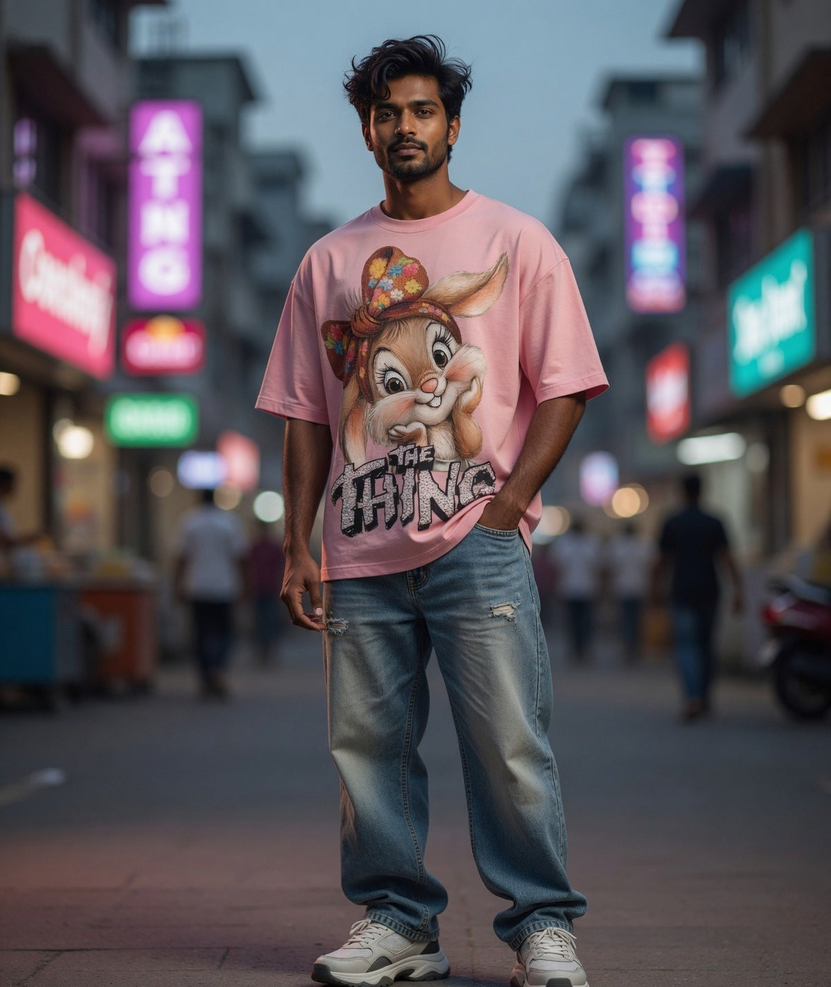 Chipmunk Graphic Oversized Tee — Premium Cotton Heavyweight