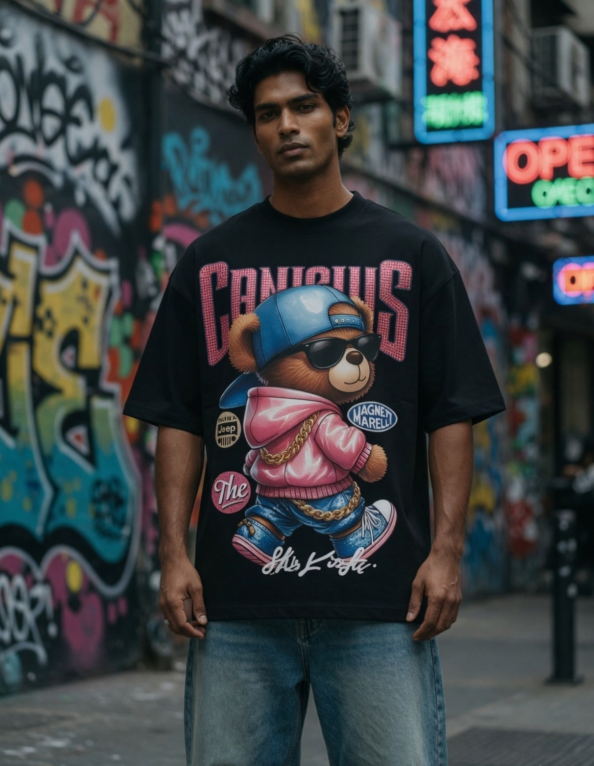 Slaying Print Oversized Tee — Drop Shoulder Fit — view 4
