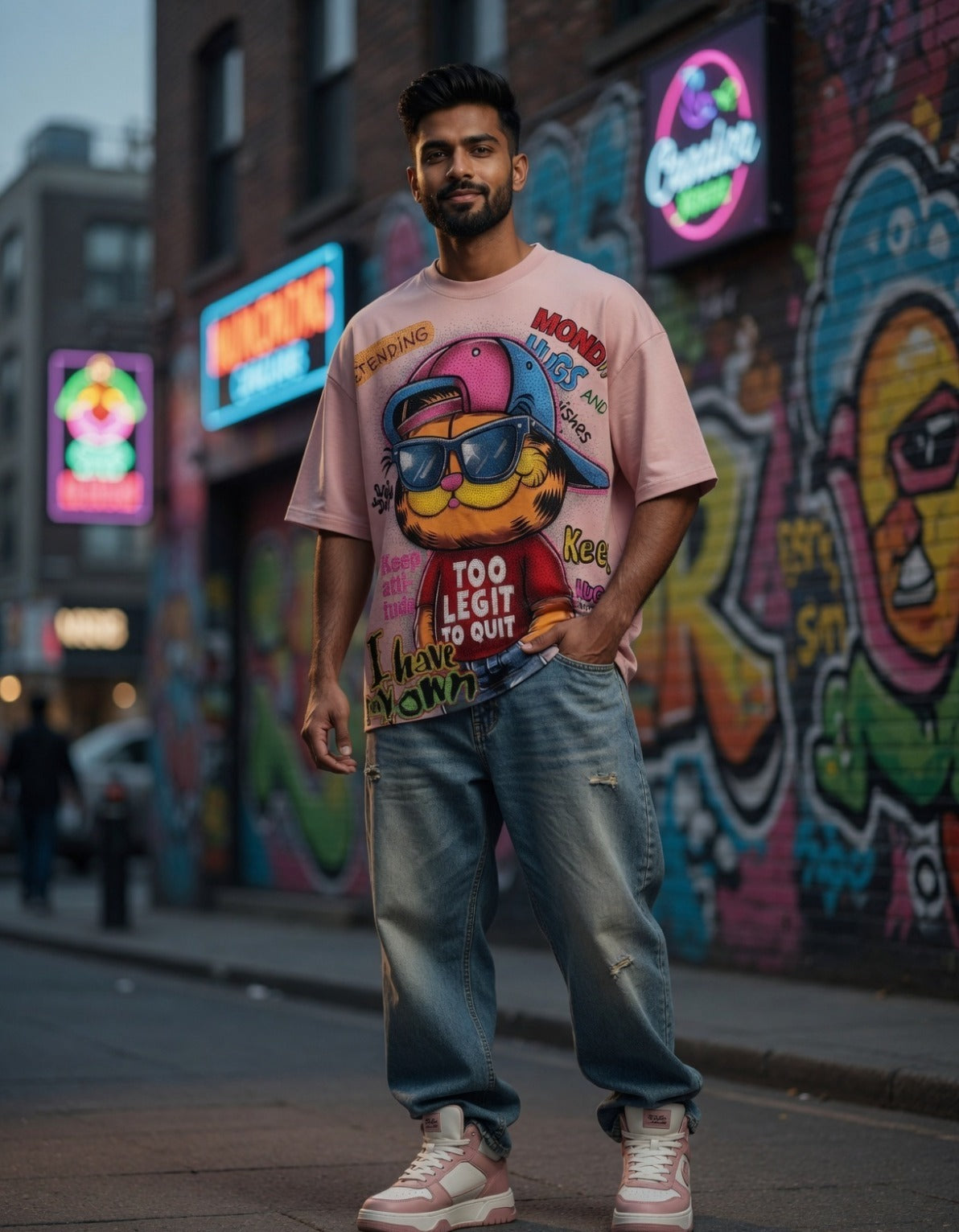 Chilling So High Graphic Tee — Oversized Drop-Shoulder Fit — view 5