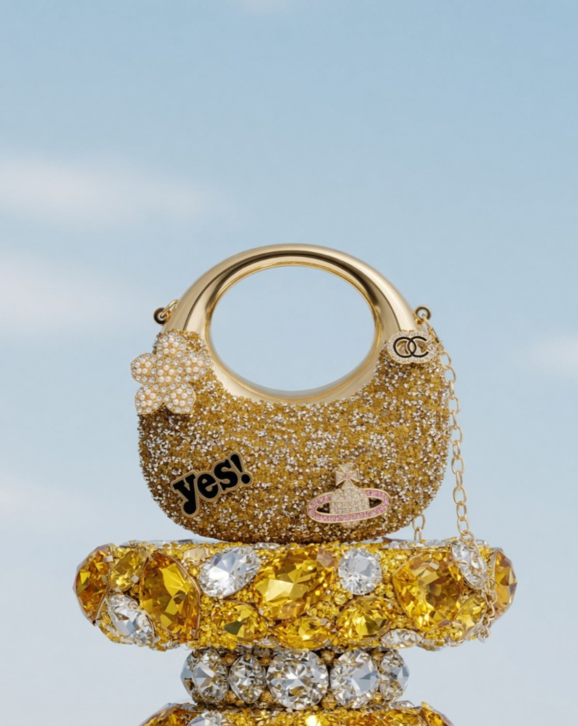 Jewels Chain-Link Tote Bag — Multi-Color Premium Hardware — view 5