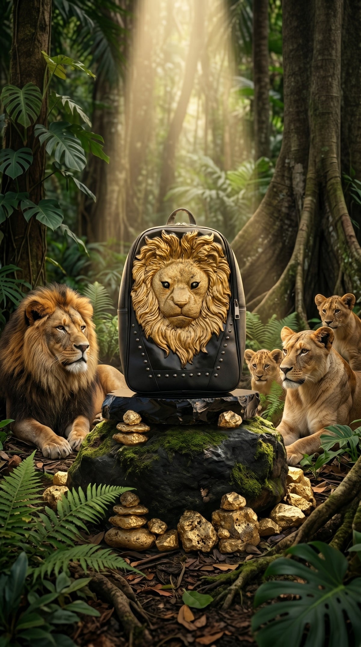 Roar Graphic Tote Bag — Black Canvas Carryall — view 2
