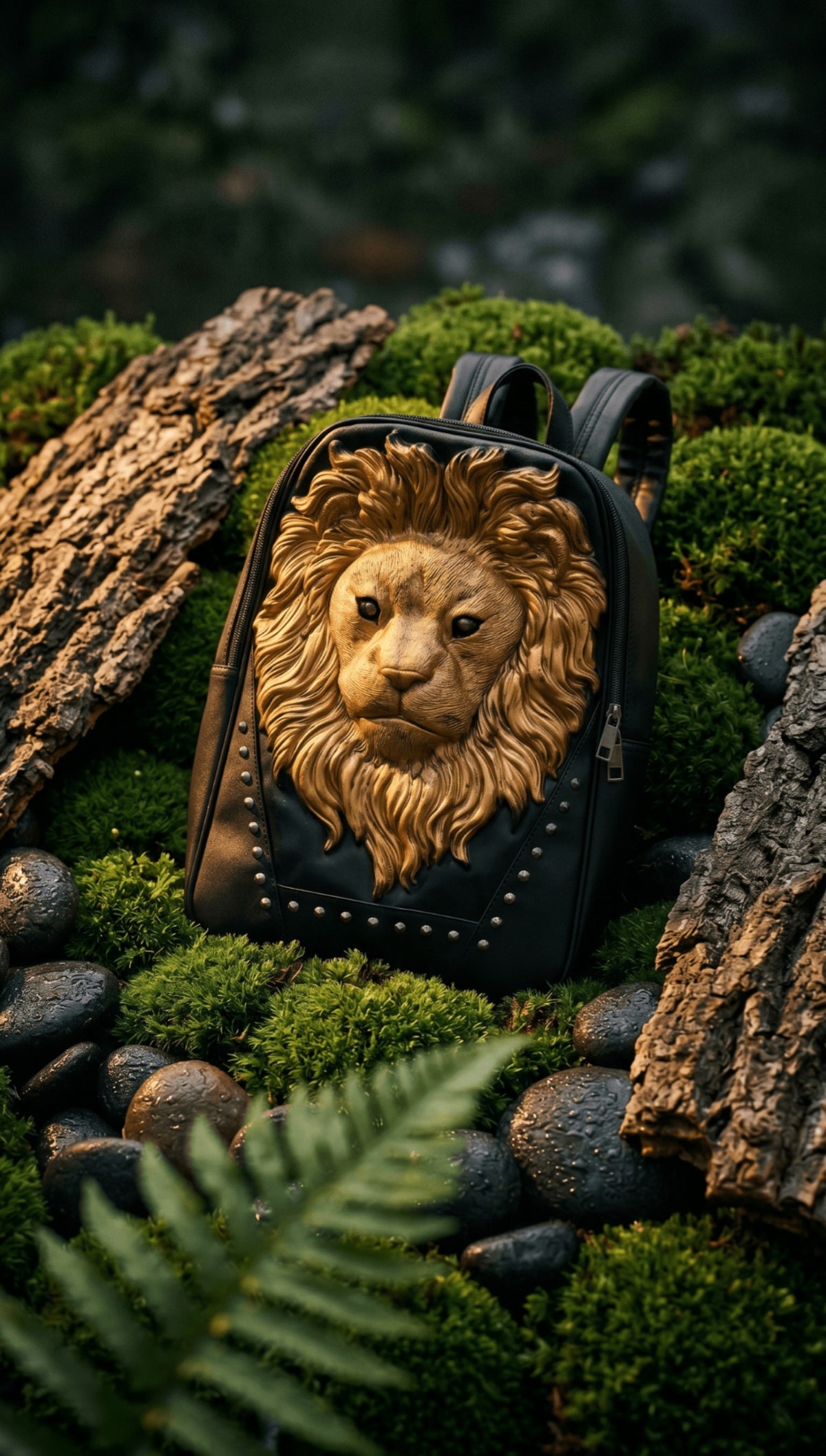Roar Graphic Tote Bag — Black Canvas Carryall — view 3