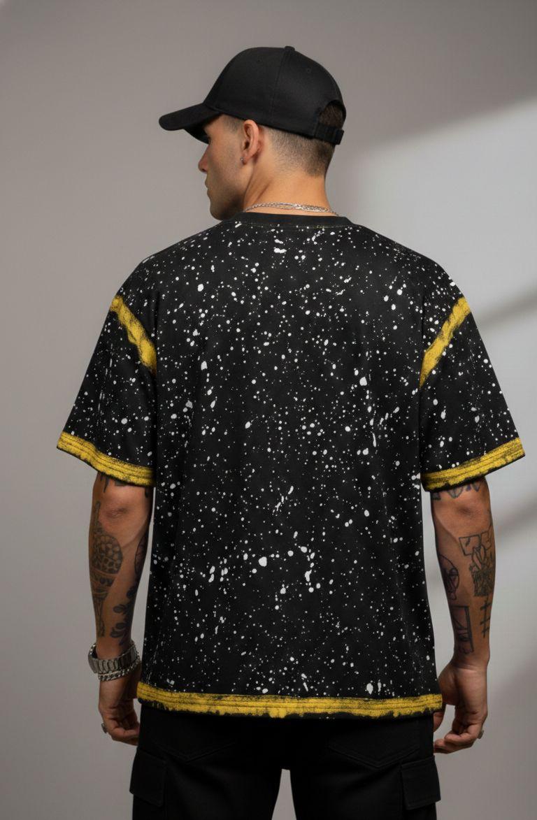 Smiley Face Oversized Tee — Black Premium Cotton — view 3