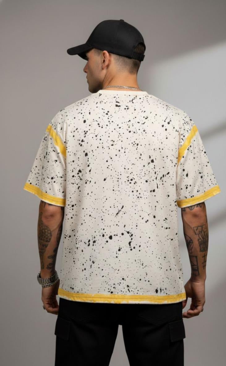 Smiley Face Oversized Tee — Cream Premium Cotton — view 4