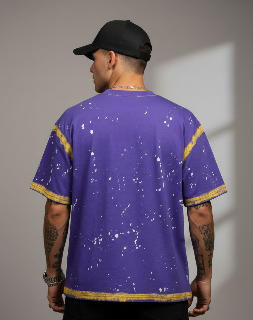 Smiley Face Oversized Tee — Purple Drop — view 3