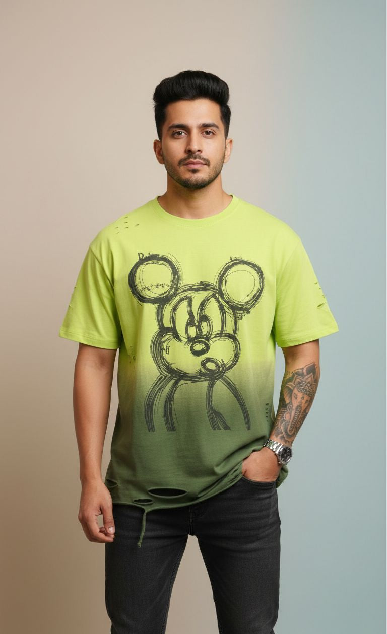 Bubble Bear Graphic Oversized Tee — premium cotton Drop-Shoulder Fit — view 10