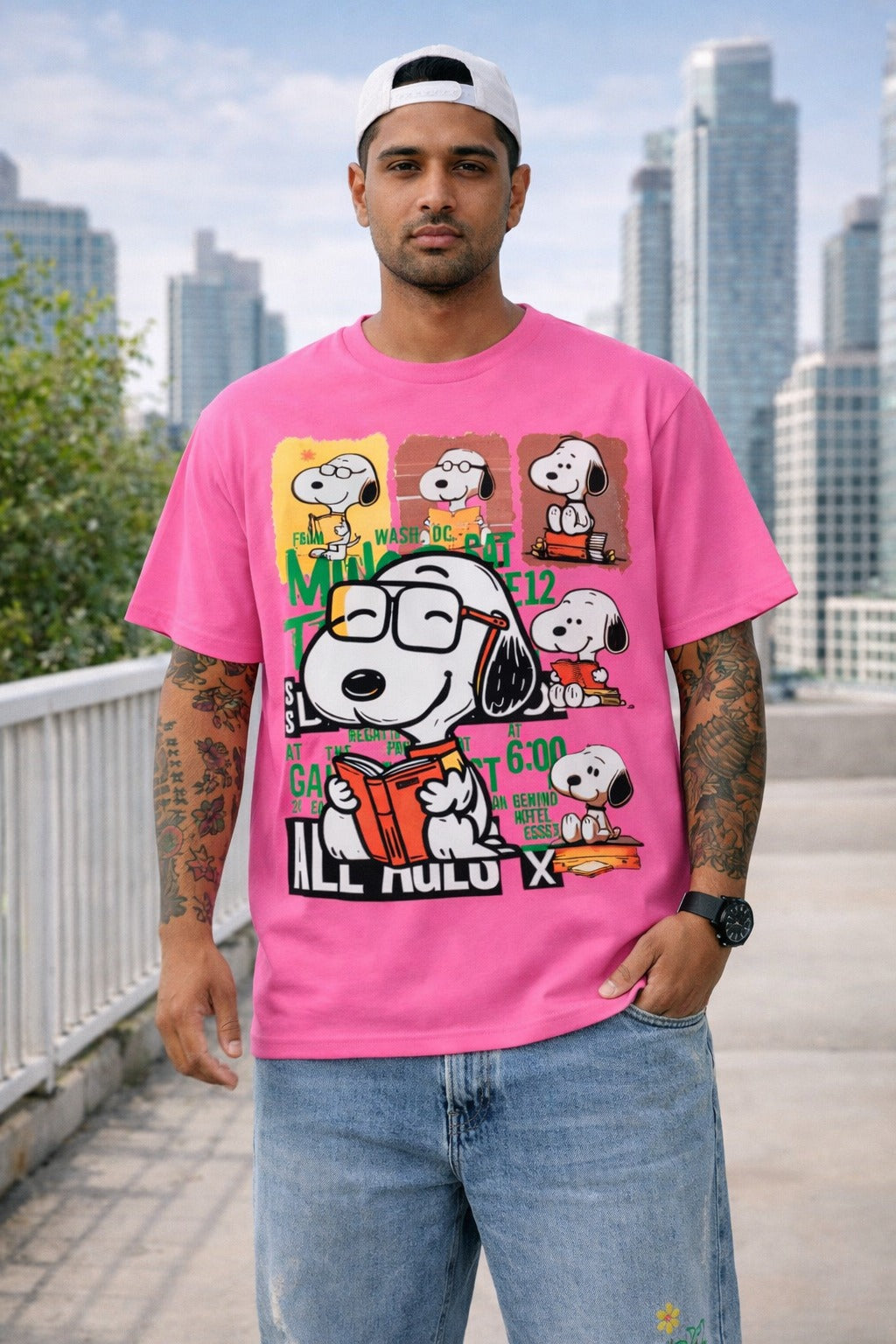 Scholar Dog Oversized Tee — Premium Cotton Drop Shoulder — view 17