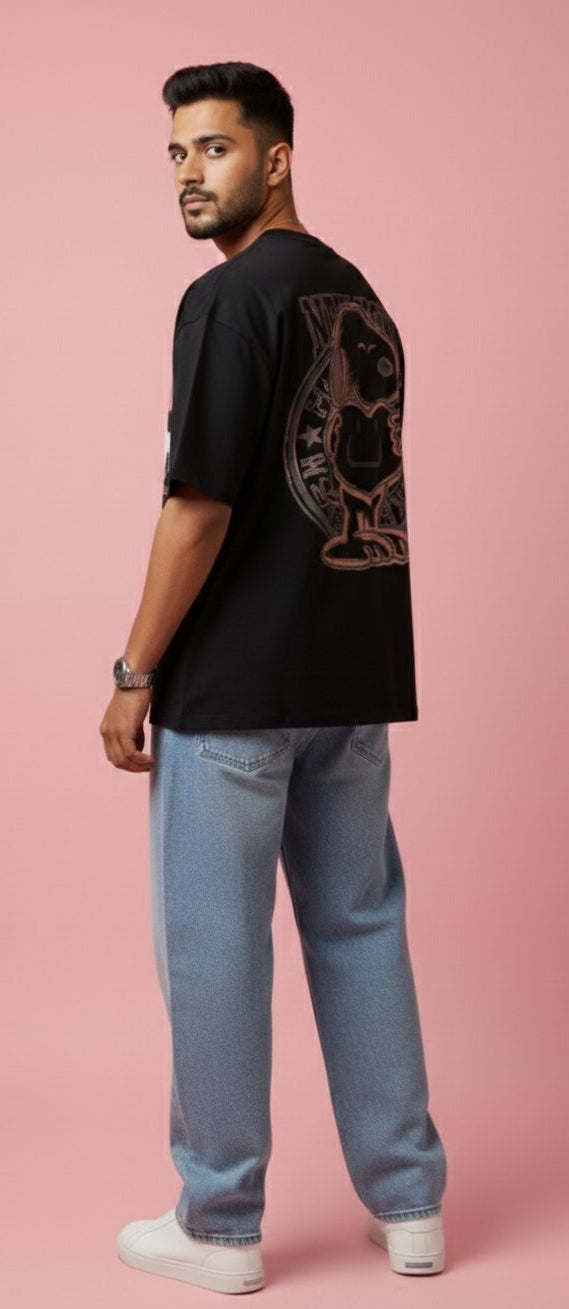 Scholar Dog Oversized Tee — Premium Cotton Drop Shoulder — view 16