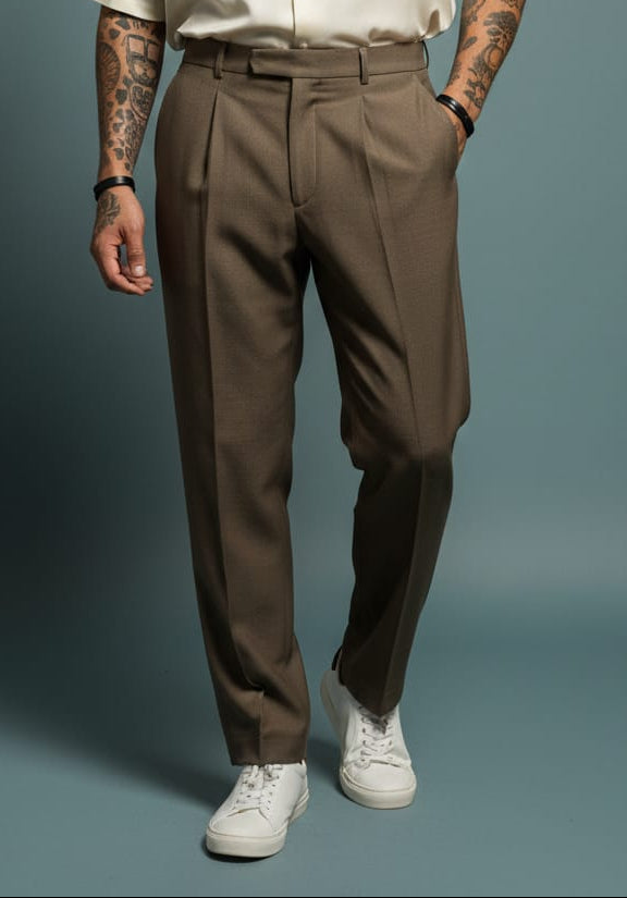 Relaxed Fit Trouser — Beige Mehndi Colorways — view 3