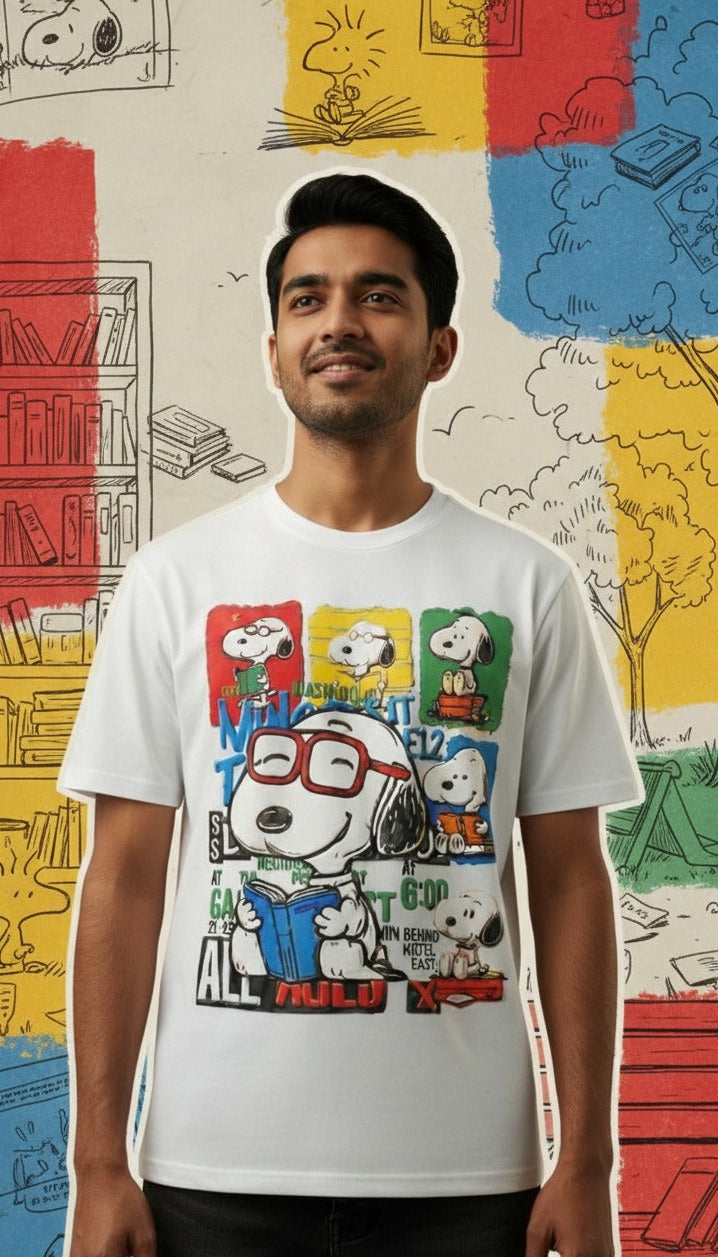 Scholar Dog Oversized Tee — Premium Cotton Drop Shoulder — view 3