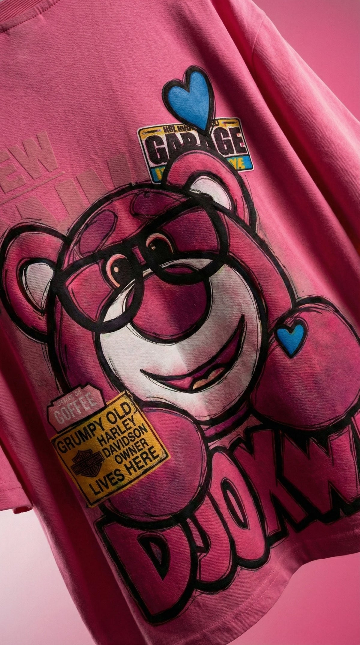 Pink Hype Teddy Oversized Tee — Soft Cotton Fit — view 3