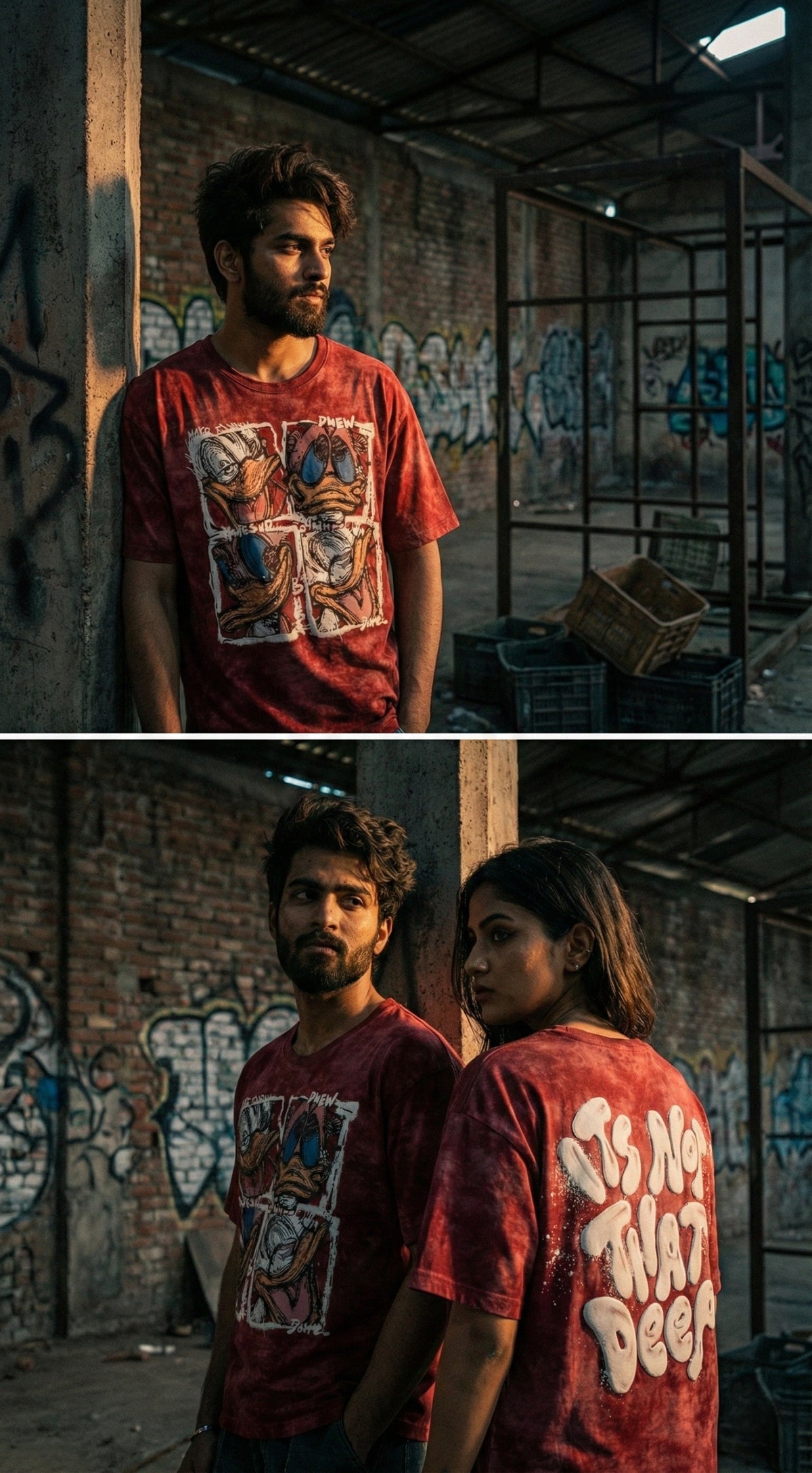 SANKI Abstract cartoon Oversized T-shirt RED — view 4