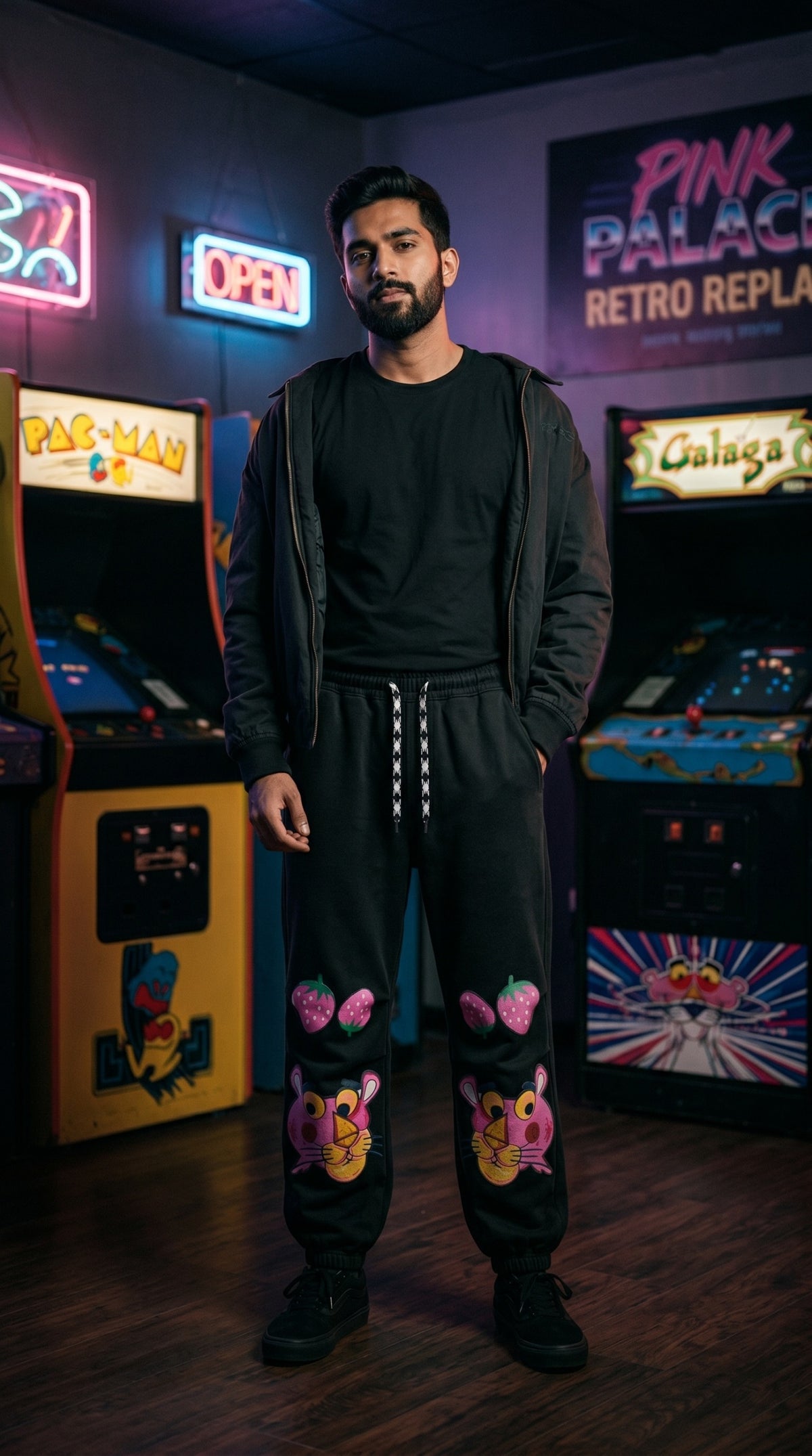 Sweet Roar Black Joggers — Tapered Fit — view 2